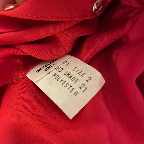 VINTAGE 80’s I. Magnin Designer RED Dress with Self-Tie- CLASSIC FASHION! - Picture 9 of 14